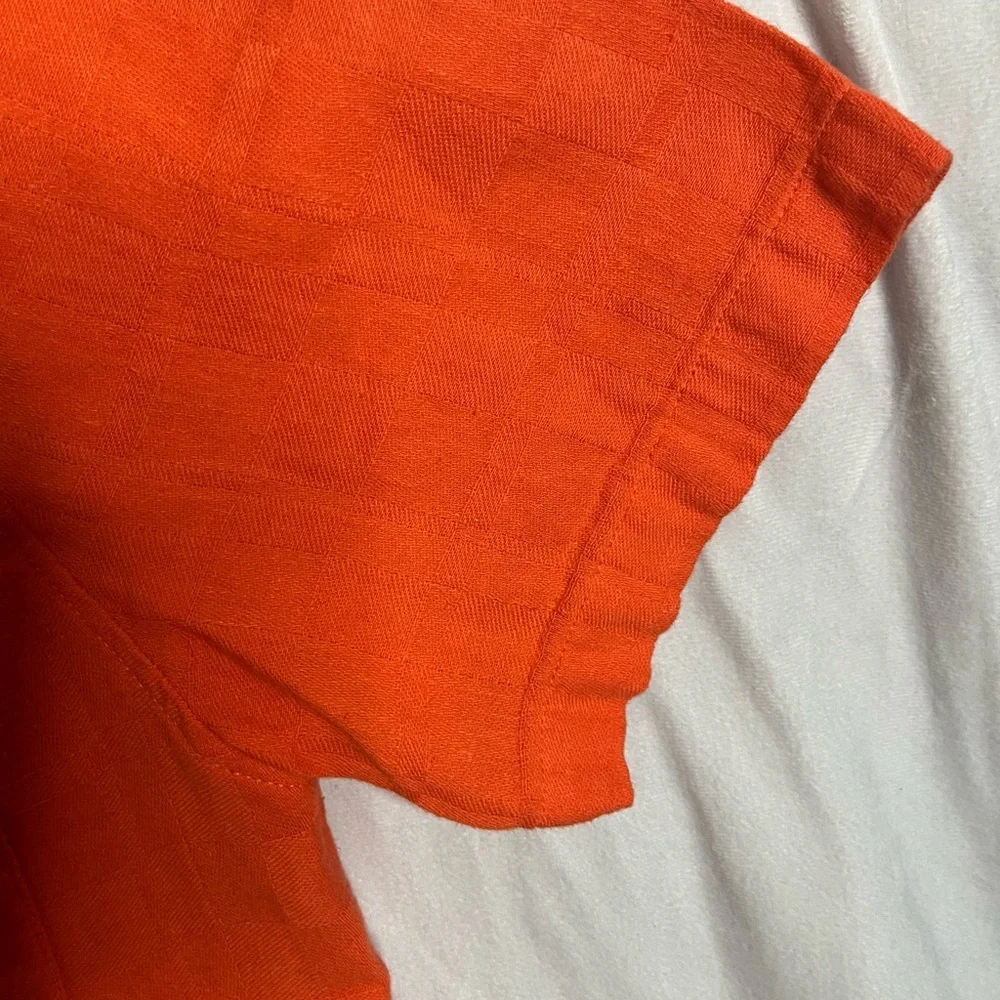 New The North Face Loghill Jacquard Short Sleeve Shirt | Retro Orange S
